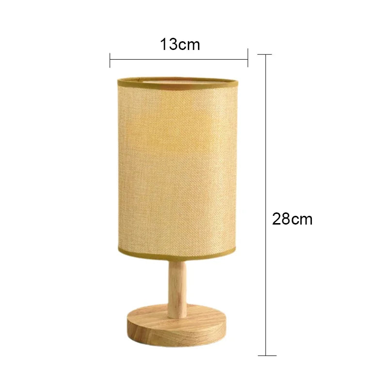 LED Table Lamp with USB in Linen and Wood - image 6