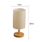 LED Table Lamp with USB in Linen and Wood - image 7