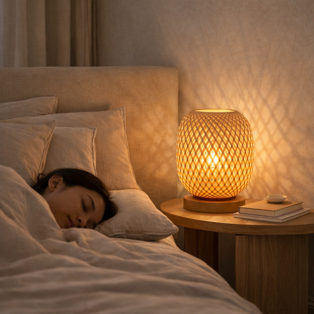 Bamboo Table Lamp for Bedroom and Living Room with Cosy Light - image 7