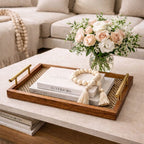 Decorative Wooden Tray with Golden Handle - image 3