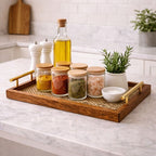 Decorative Wooden Tray with Golden Handle - image 5