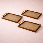 Decorative Wooden Tray with Golden Handle - image 6