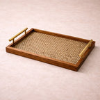 Decorative Wooden Tray with Golden Handle - image 7