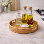 Decorative Rattan Tray for Breakfast and Organisation 30cm - image 3