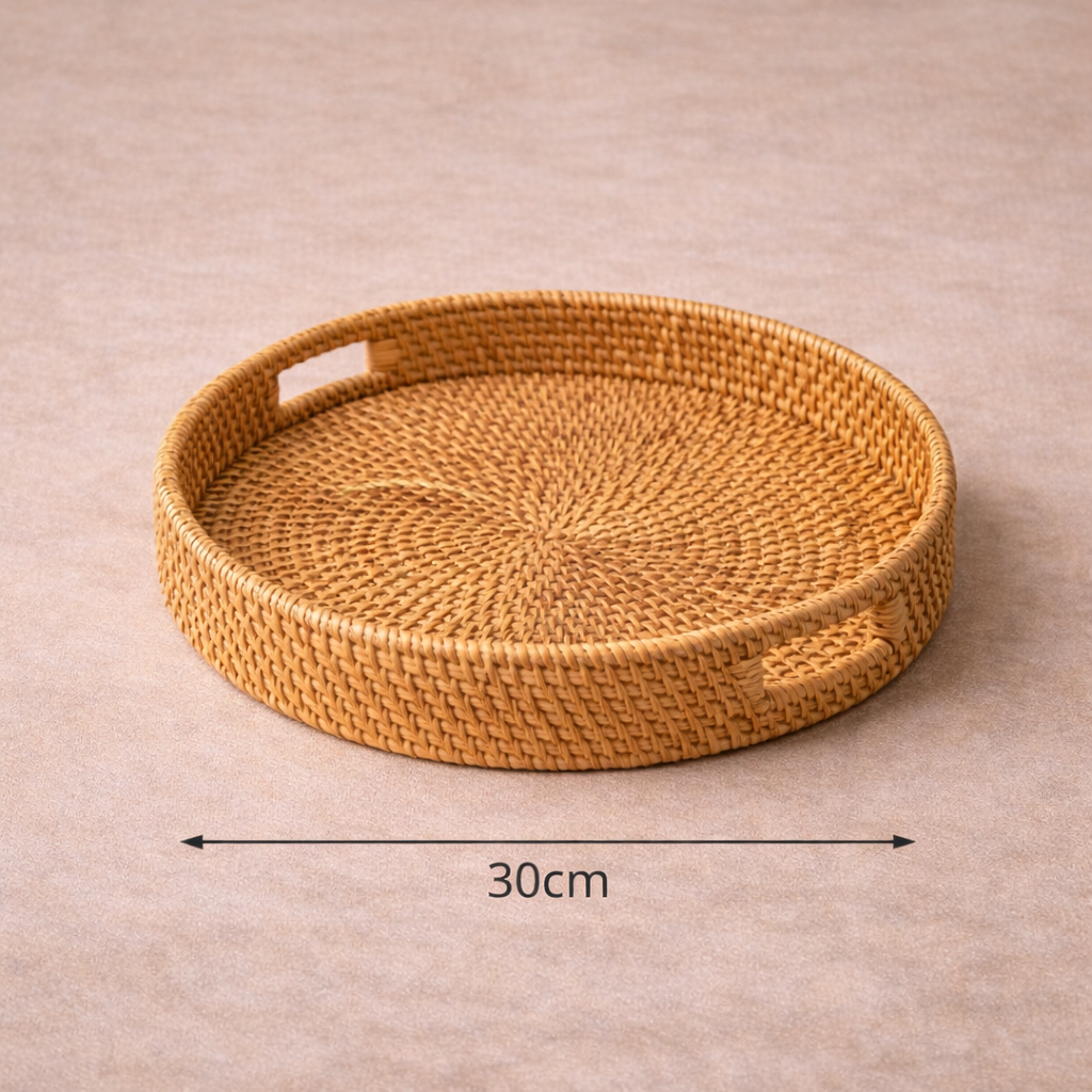 Decorative Rattan Tray for Breakfast and Organisation 30cm - image 5