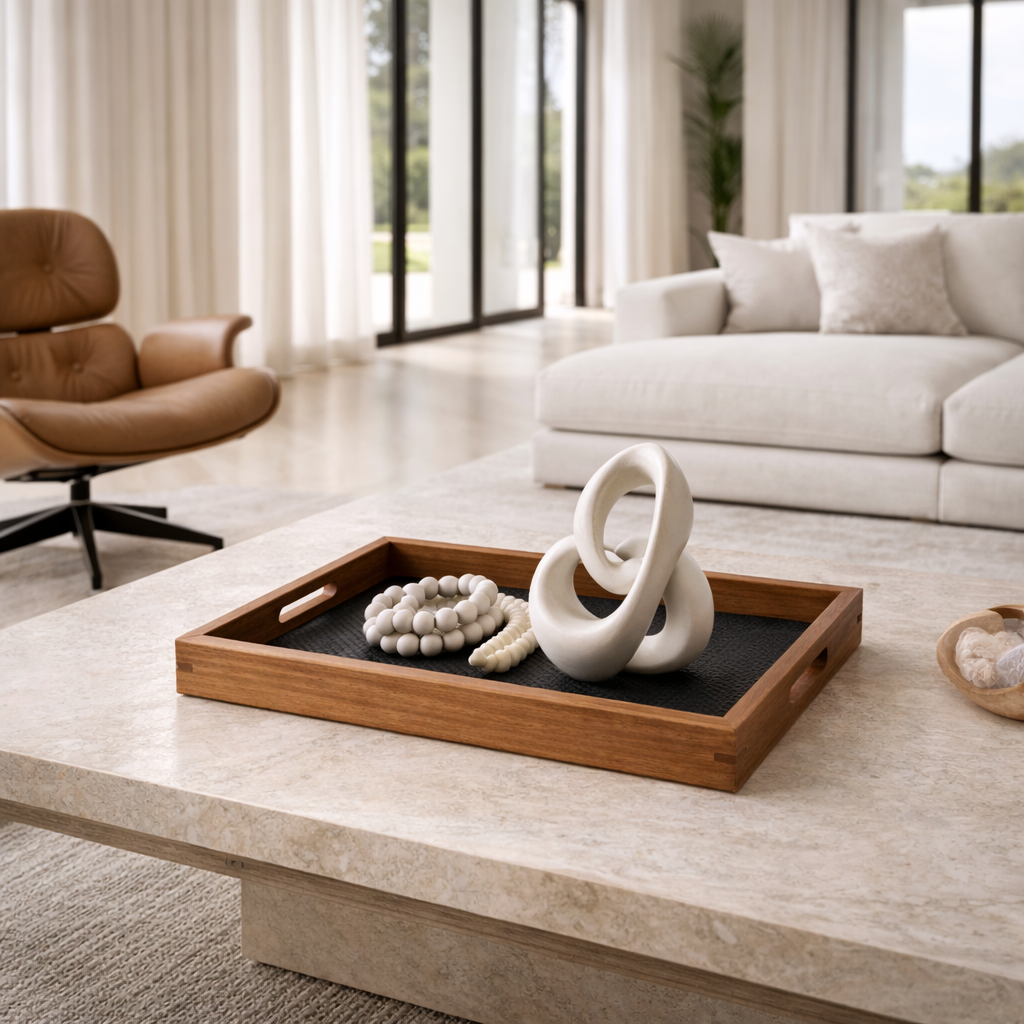 Decorative Wooden Tray for Serving and Organising - image 3