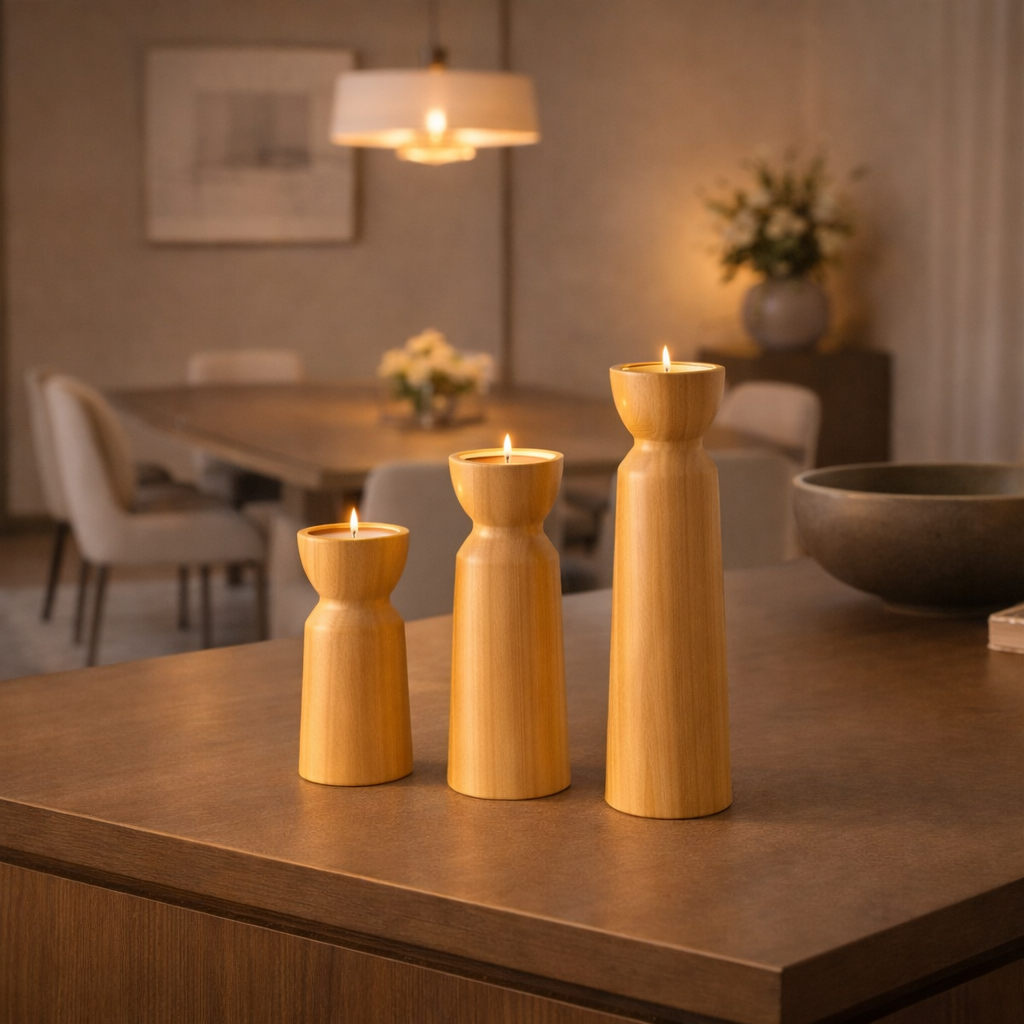 Wooden Candle Holder Decorative for Living Room and Table with Minimalist Design - image 4