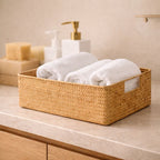 Rattan Storage Basket for Bathroom and Home Natural Design - image 2