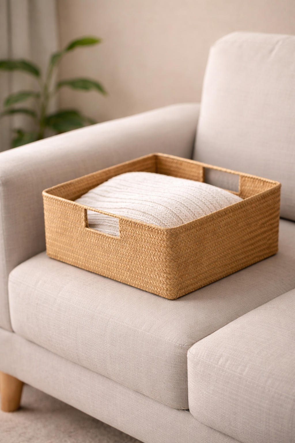 Rattan Storage Basket for Bathroom and Home Natural Design - image 6