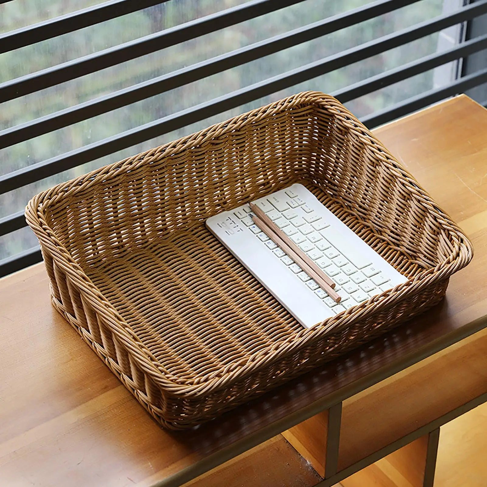Rectangular Rattan Storage Basket for Home - image 3