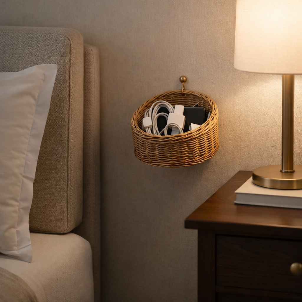 Handcrafted Straw Rattan Storage Basket for Living Room and Kitchen with Versatile Handle - image 3