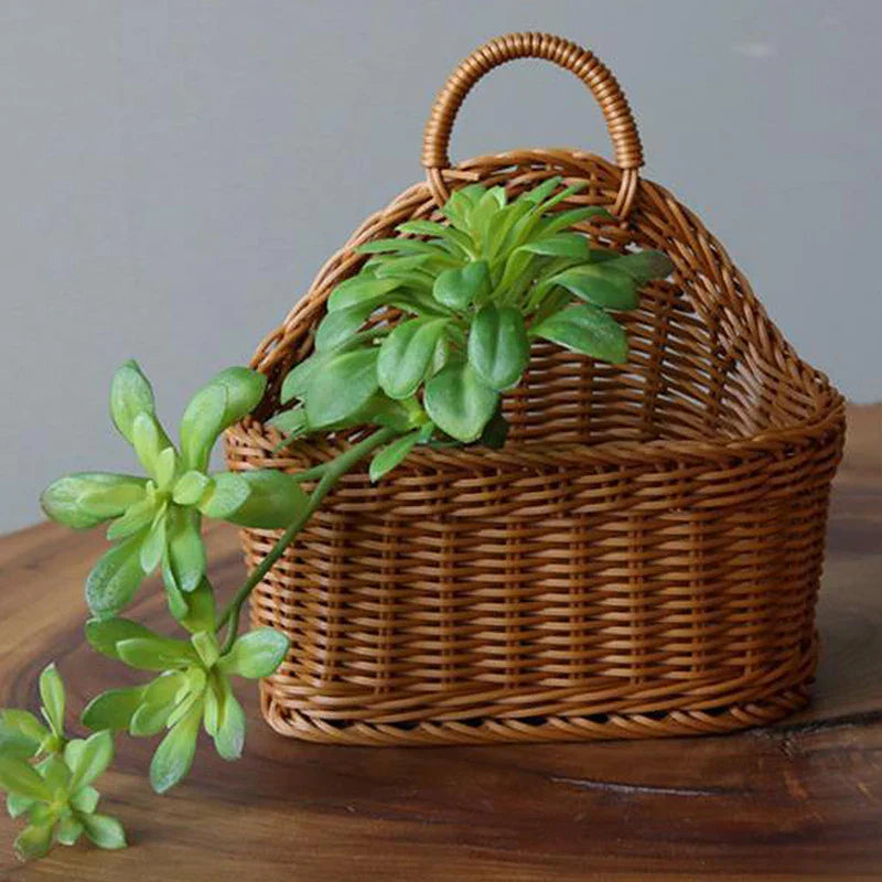 Handcrafted Straw Rattan Storage Basket for Living Room and Kitchen with Versatile Handle - image 8