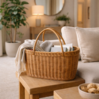 Straw Basket with Handle for Breakfast and Picnic - image 2