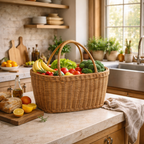 Straw Basket with Handle for Breakfast and Picnic - image 4