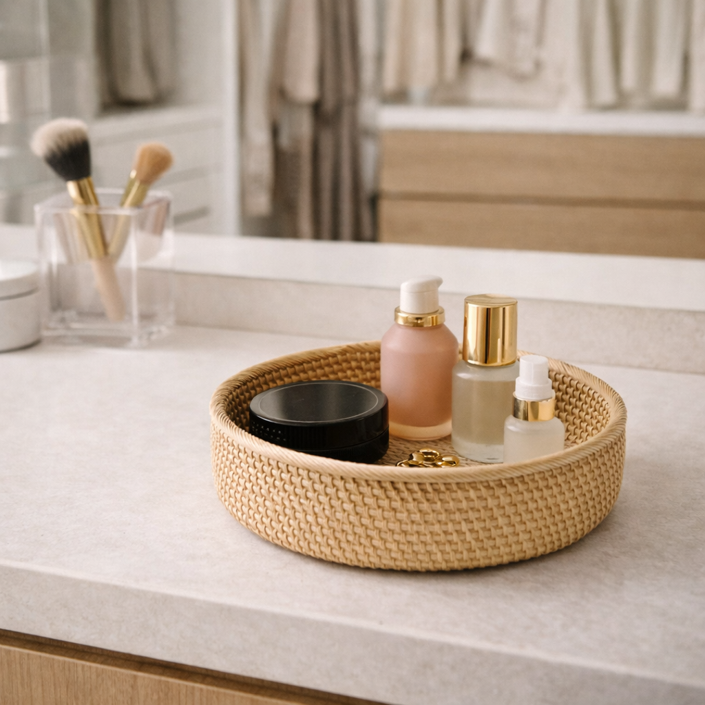 Round Rattan Basket for Kitchen and Living Room Organisation - image 3