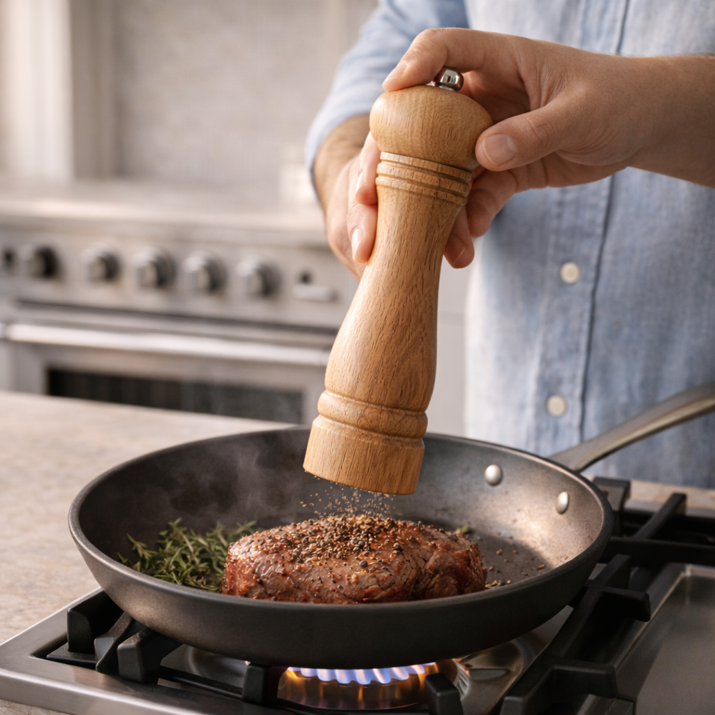 Wooden Pepper and Salt Mill for Kitchen with Adjustable Grind - image 3