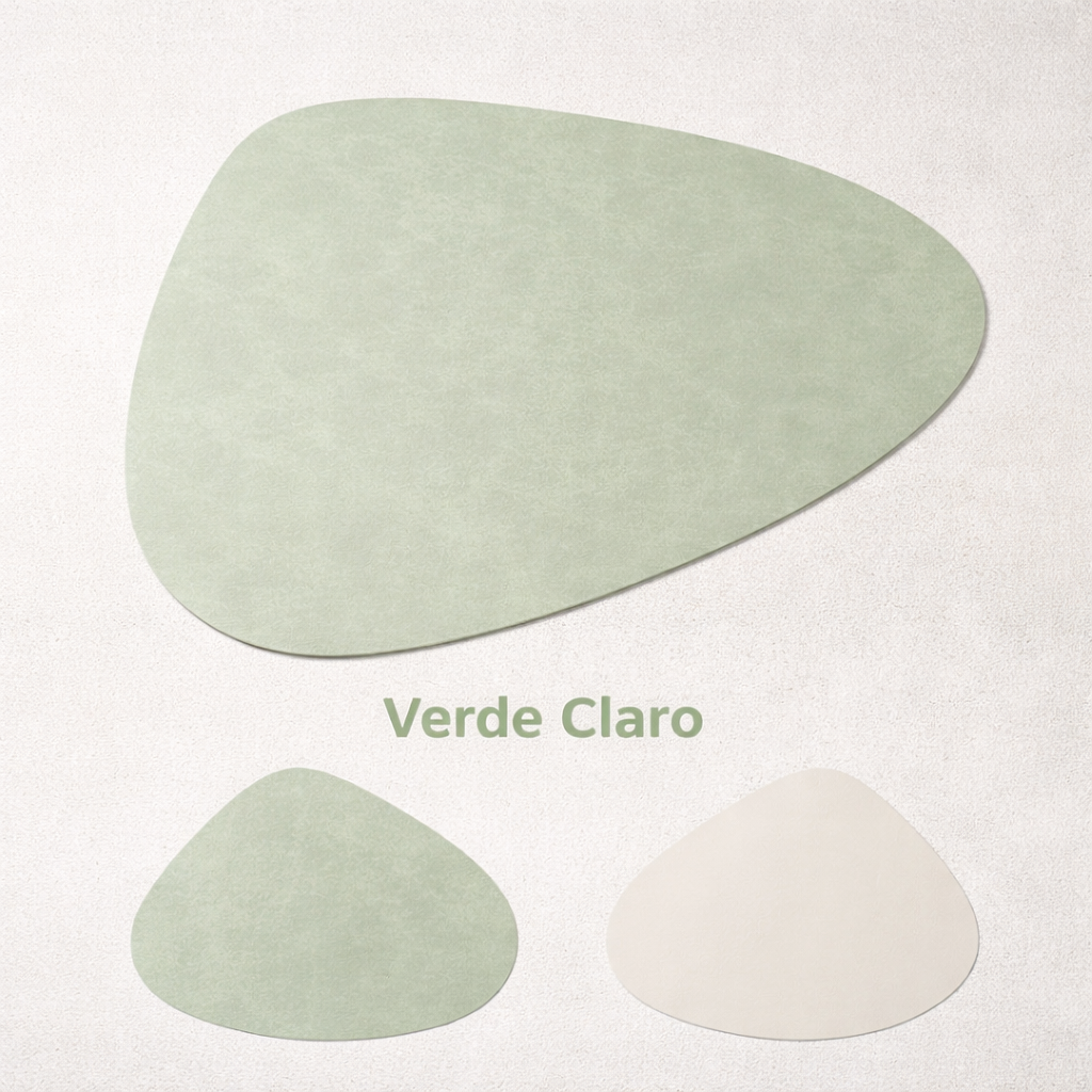 Waterproof Placemat in Faux Leather with Organic Shape for Table Setting - image 6