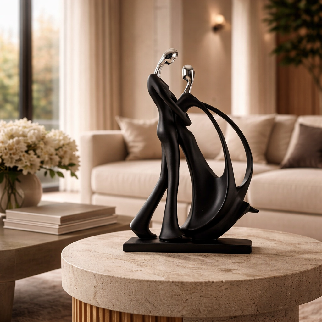 Abstract Decorative Couple Sculpture in Resin - image 2