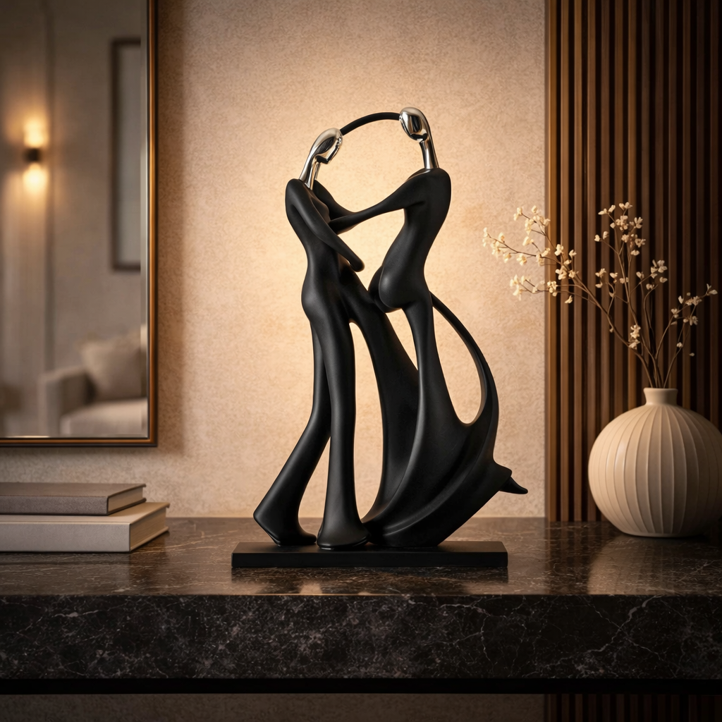 Abstract Decorative Couple Sculpture in Resin - image 4