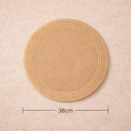 Handcrafted Round Placemat 38cm in Linen and Rattan - image 7