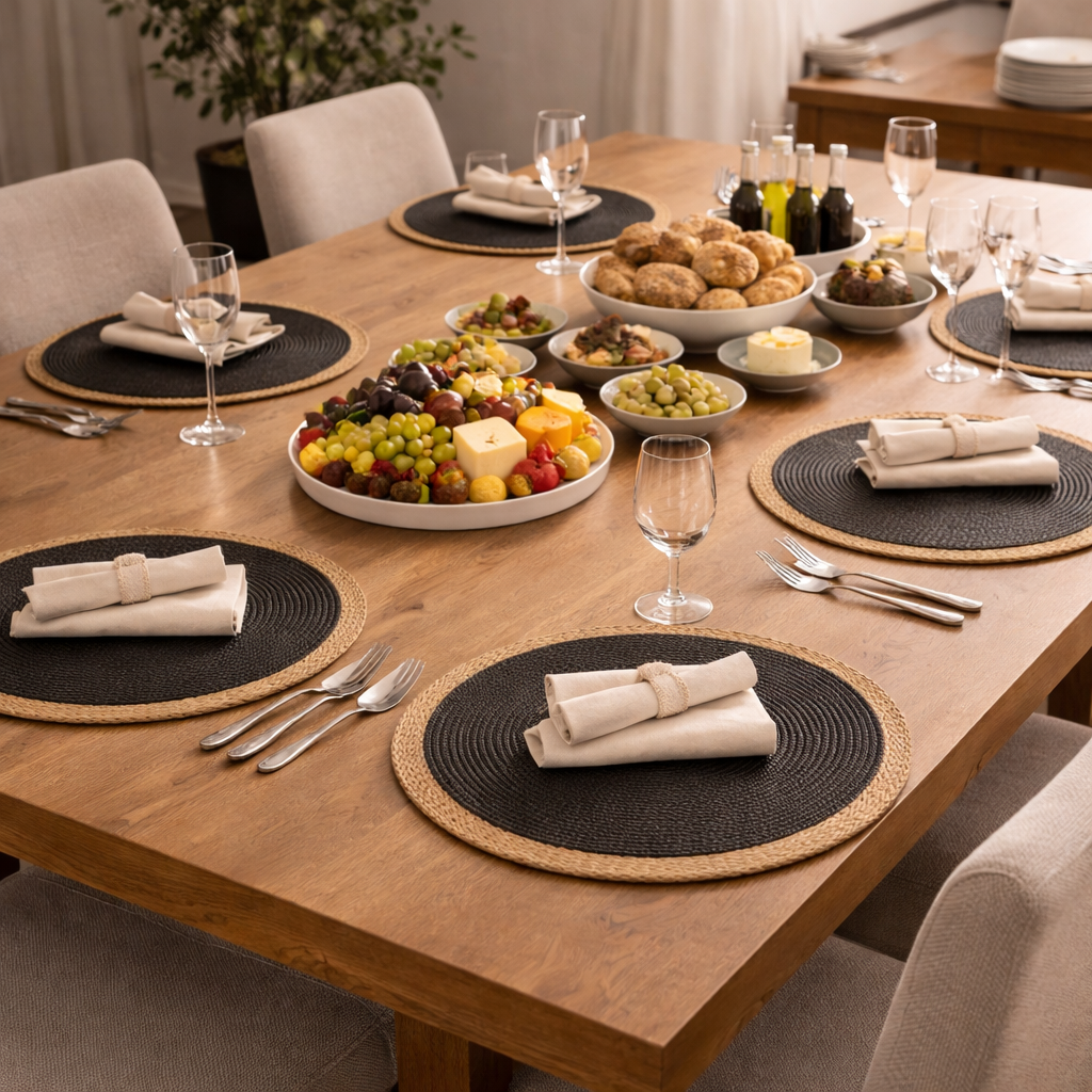 Round Colourful Placemat for Dining and Table Setting 6 Units - image 5