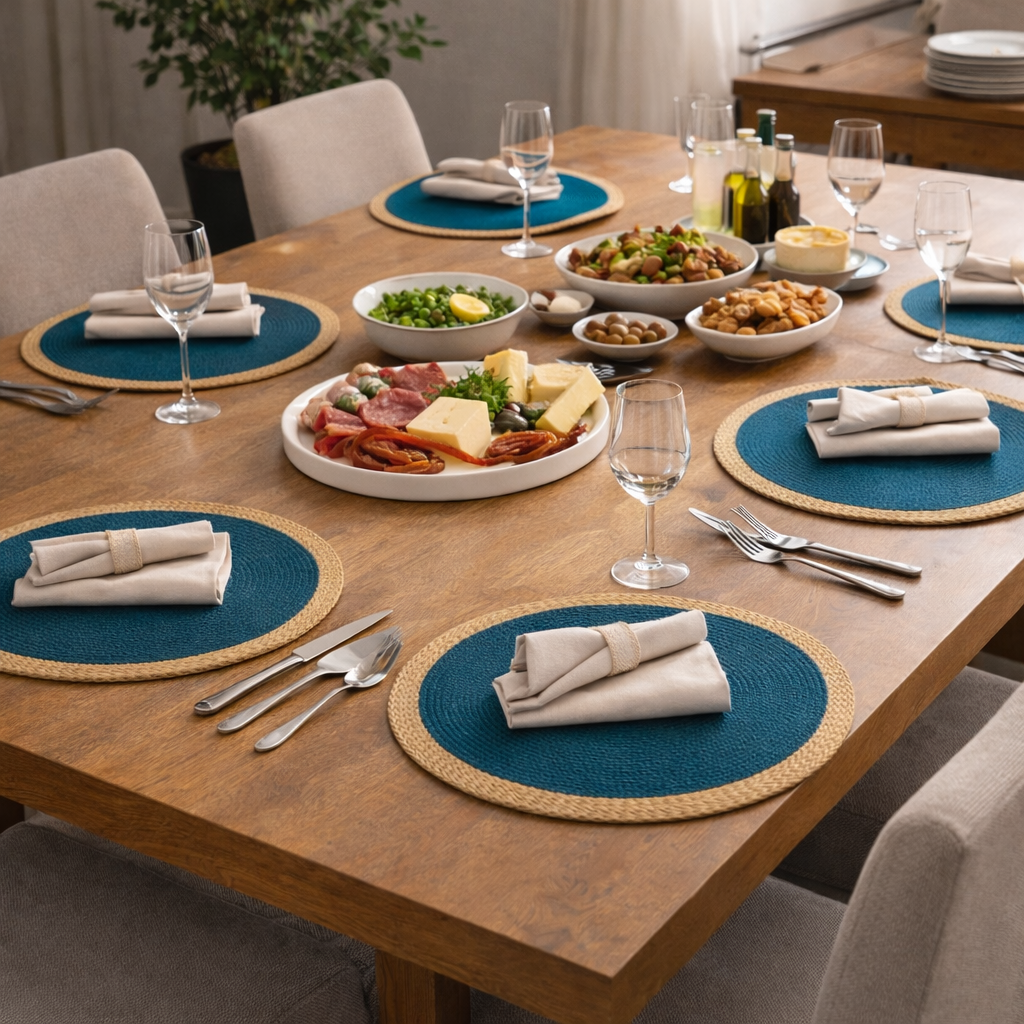 Round Colourful Placemat for Dining and Table Setting 6 Units - image 9