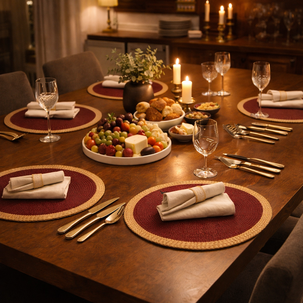 Round Colourful Placemat for Dining and Table Setting 6 Units - image 4