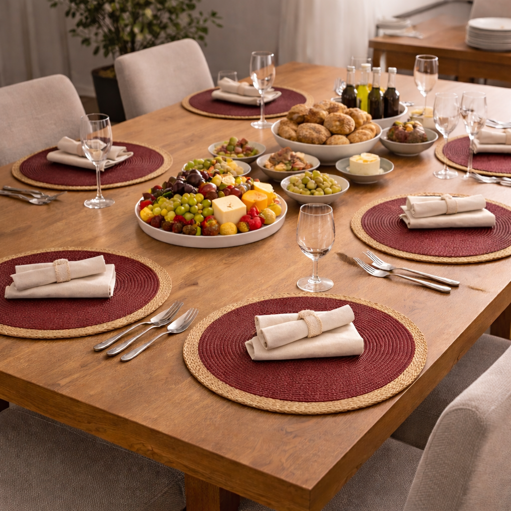 Round Colourful Placemat for Dining and Table Setting 6 Units - image 6