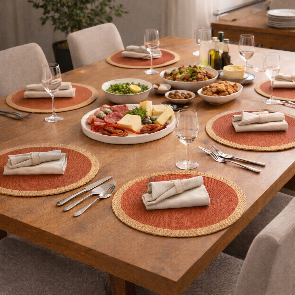 Round Colourful Placemat for Dining and Table Setting 6 Units - image 7