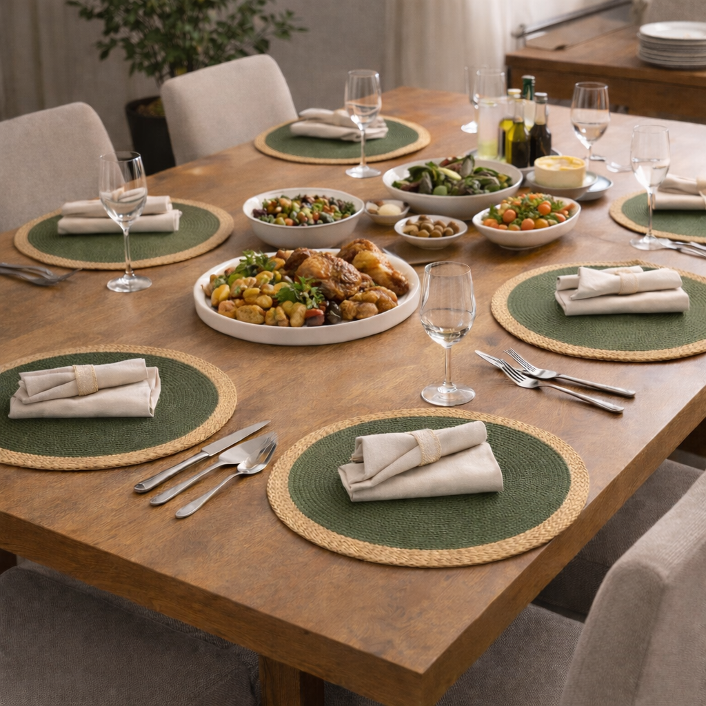 Round Colourful Placemat for Dining and Table Setting 6 Units - image 8