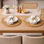 Handcrafted Round and Oval Rattan Placemat for Table Setting - image 3