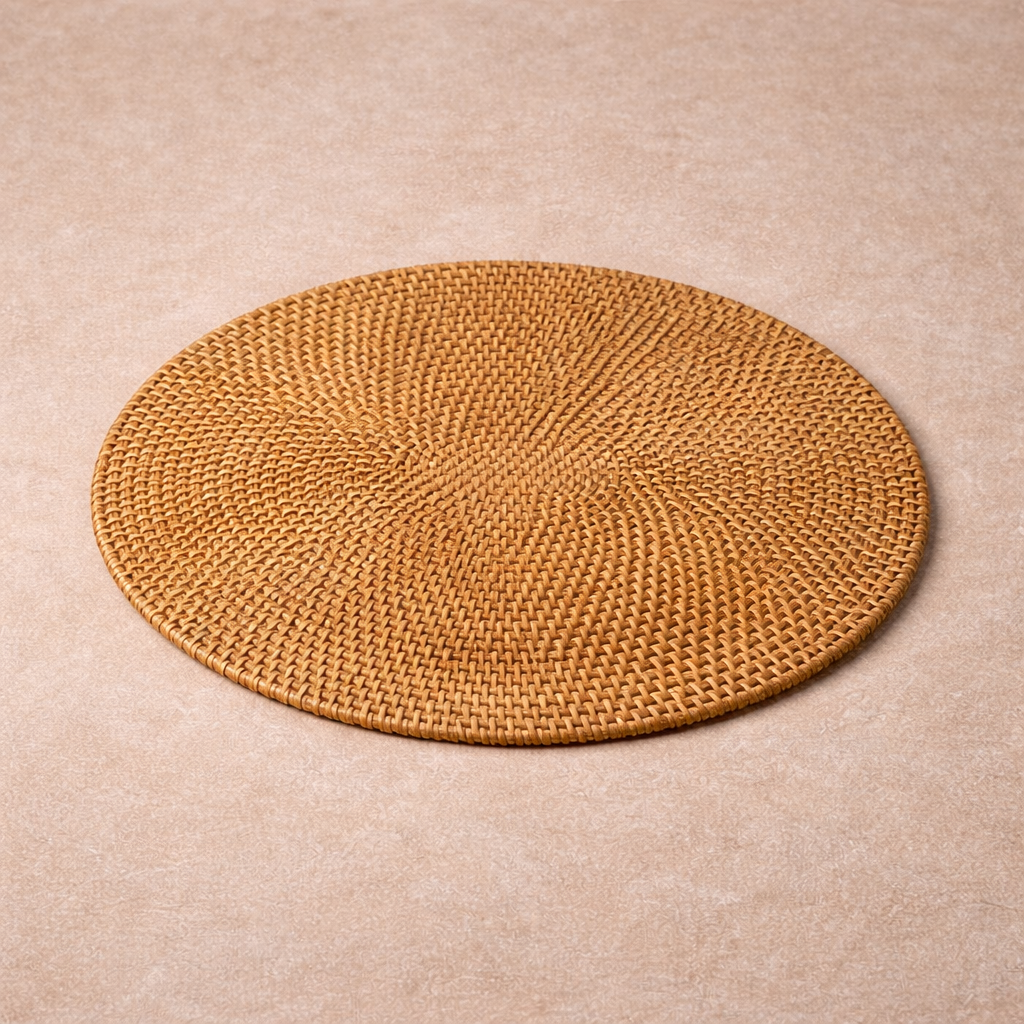 Handcrafted Round and Oval Rattan Placemat for Table Setting - image 5