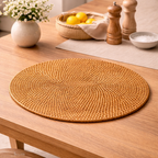 Handcrafted Round and Oval Rattan Placemat for Table Setting - image 6