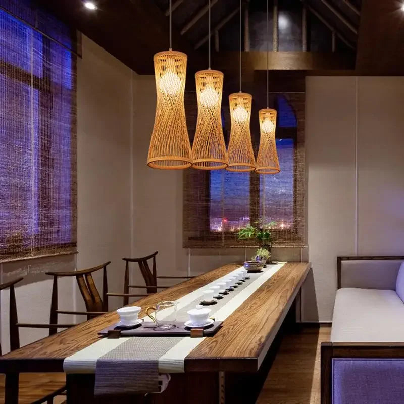 Japanese Bamboo LED Pendant Lamp - image 5