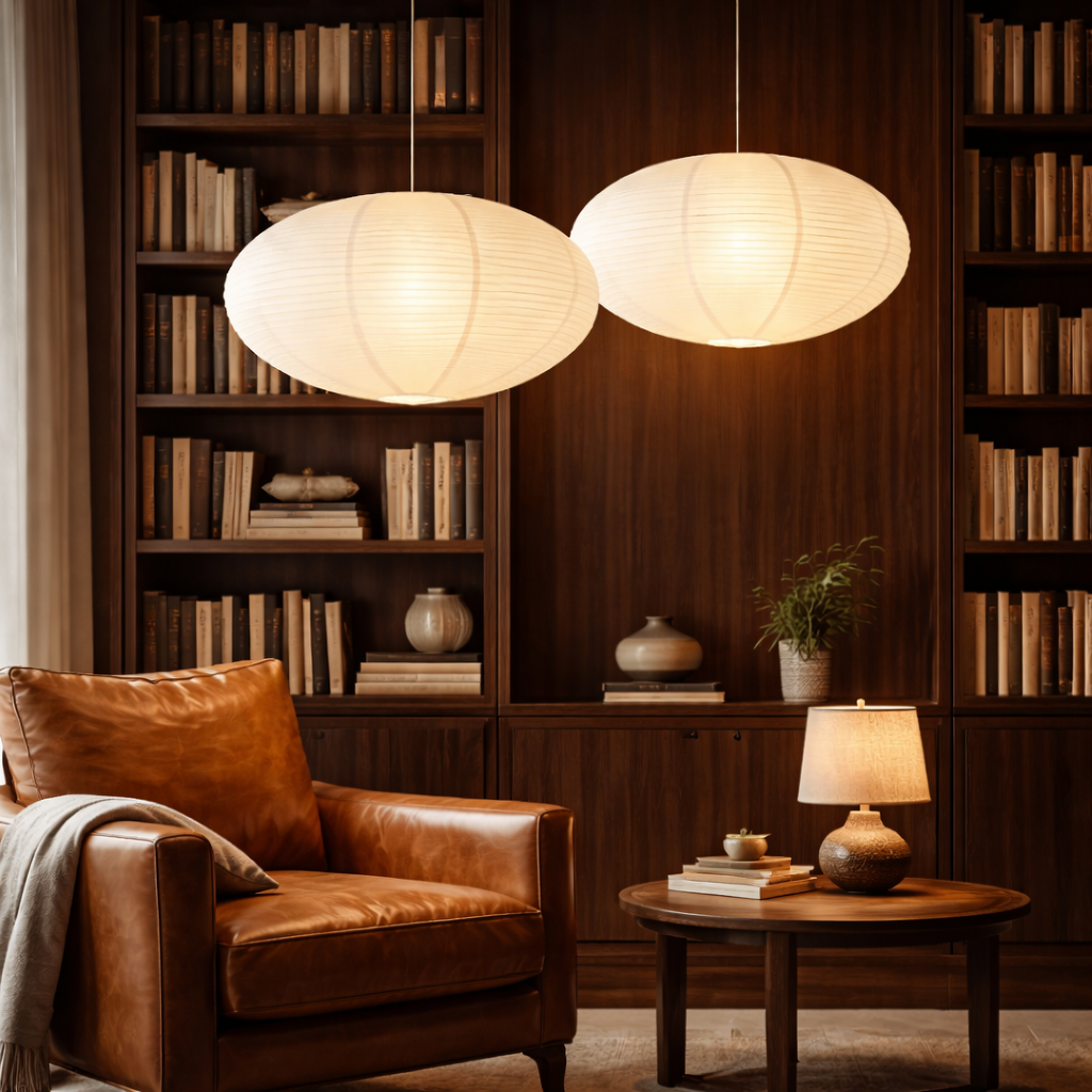 Japanese Ceiling Pendant Lamp 2 Units - image 5