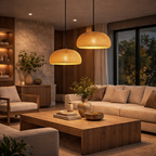 Woven Bamboo Pendant Lamp for Dining Room and Sophisticated Spaces – Saint-Tropez - image 3