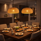 Woven Bamboo Pendant Lamp for Dining Room and Sophisticated Spaces – Saint-Tropez - image 4