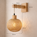 Bamboo Wall Lamp with Wooden Arm - image 5