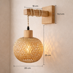 Bamboo Wall Lamp with Wooden Arm - image 5