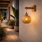 Bamboo Wall Lamp with Wooden Arm - image 6