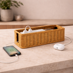 Rattan Cable and Wire Organiser for Desk and Office - image 5