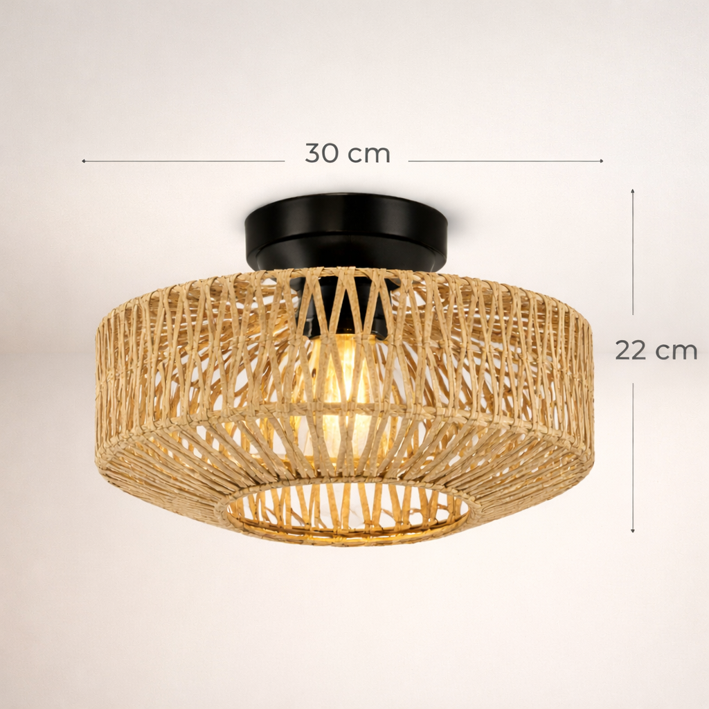 Rattan Ceiling Light for Living Room with Diffused Light - image 5