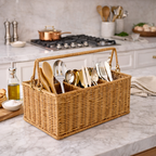 Cutlery Holder with Dividers for Kitchen Rattan Style - image 4