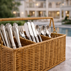 Cutlery Holder with Dividers for Kitchen Rattan Style - image 5