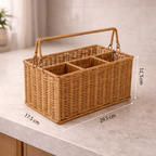 Cutlery Holder with Dividers for Kitchen Rattan Style - image 6