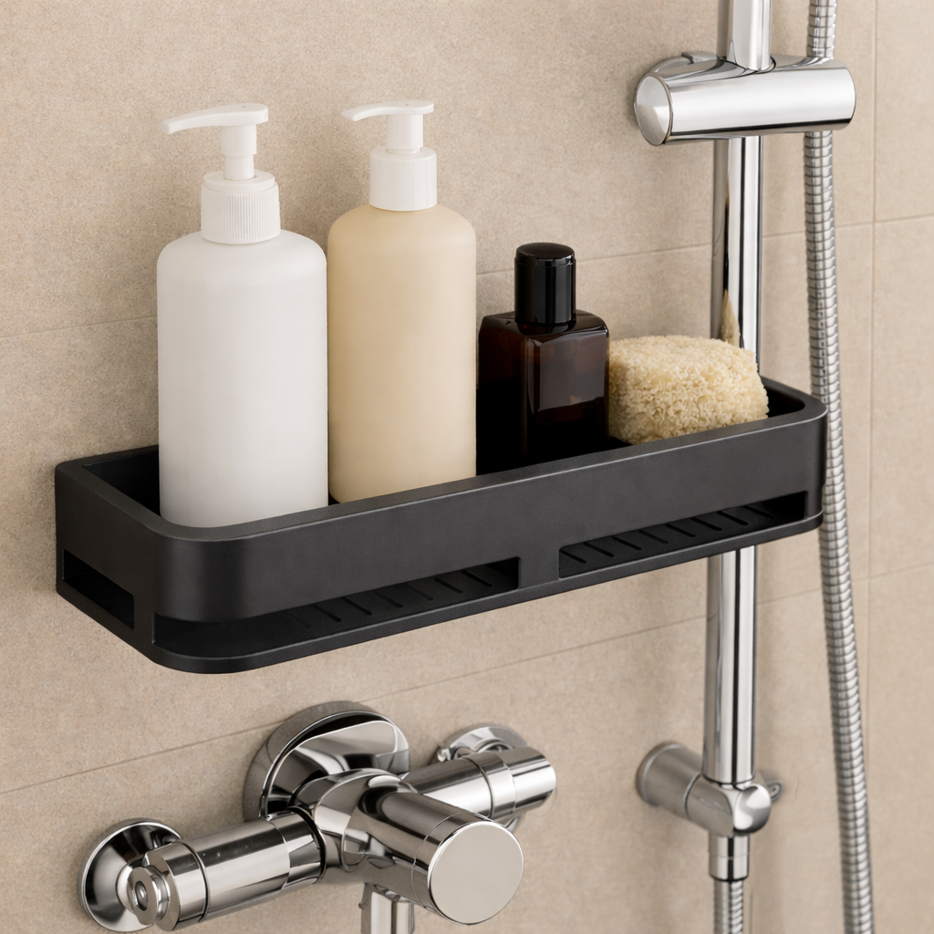 Aluminium Bathroom Shelf with Drill-Free Mounting - image 4