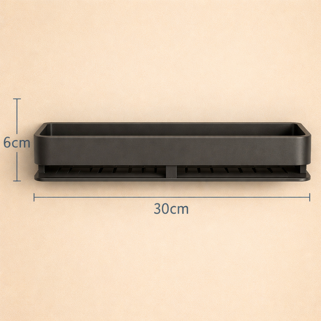 Aluminium Bathroom Shelf with Drill-Free Mounting - image 6