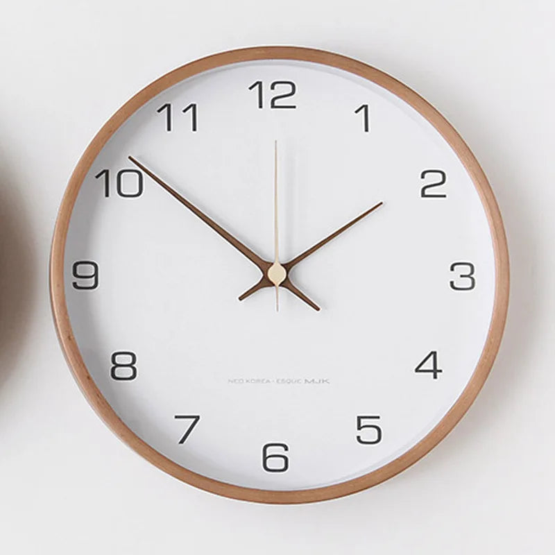 Nordic Solid Wood Wall Clock Modern Simple Creative Clocks Chinese Fashion Personality Wall Clock Living Room Bedroom Home Decor