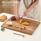 Beech Walnut Wooden Cutting Board Kitchen Chopping Block Cheese Meat Butcher Block - Durable Wood Cutting Board for Kitchen To