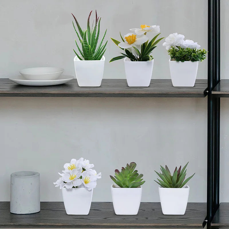Artificial plants small bonsai,6PCS  DIY crafts desktop windowsill display rack display decoration